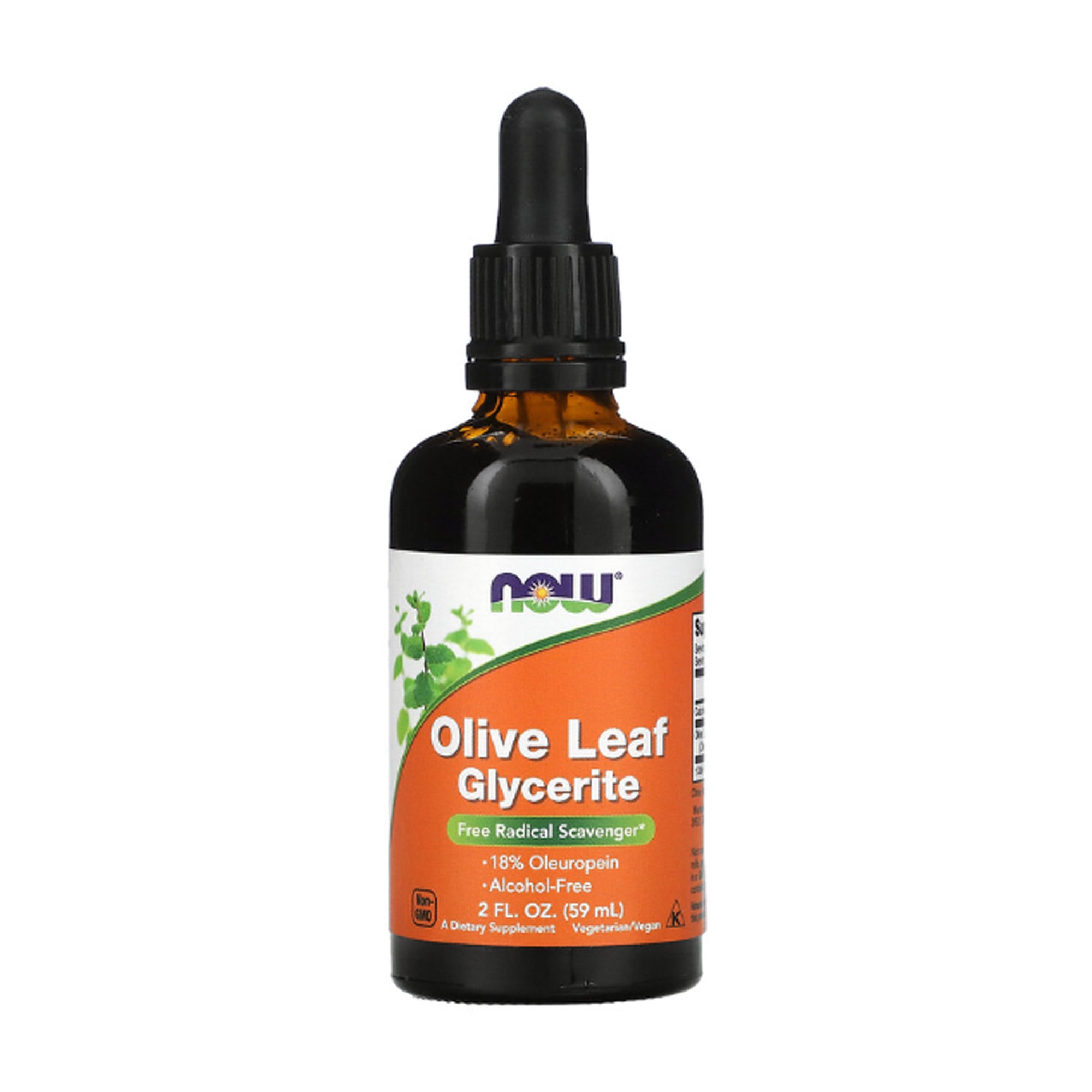 Екстракт оливкового листа NOW Foods Olive Leaf Glycerite в безалкогольному гліцерині, в рідині, 60 мл